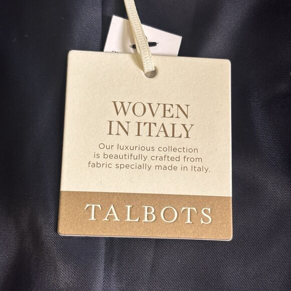 Talbots Long Navy Woven in Italy Wool Blend Luxurious Collection Coat 14P $349 - Picture 8 of 13